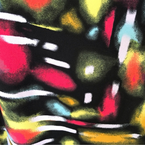 Tildon Dress Multi Color Deep Slit Back SzL Junior Long Sleeves Round Cute Dres - Picture 11 of 16